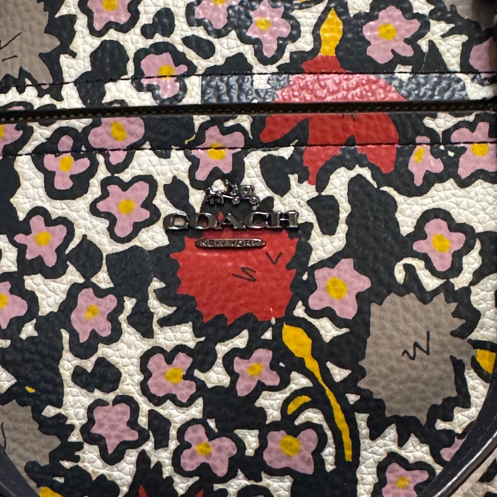 Coach Floral Prairie Satchel 2016 Chalk/Light Pebbled Leather Dust Bag & Tag - Picture 2 of 16